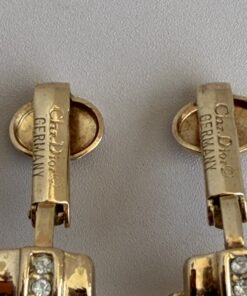 Alternative view of Christian Dior Vintage Rhinestone Half-Hoop Clip-On Earrings