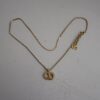 Pre-Owned Authentic Christian Dior Interlocking CD Logo Rhinestone Pendant Necklace – Gold Tone