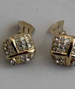 Pre-Owned Authentic Christian Dior Pavé Rhinestone Clip-On Earrings