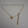 Pre-Owned Authentic Christian Dior Vintage Gold-Tone CD Logo Pendant Necklace