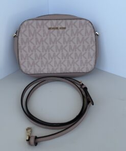 Pre-Owned Authentic Michael Kors Jet Set Medium Signature Logo Camera Crossbody Bag
