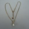 Pre-Owned Authentic Christian Dior Gold-Plated Faux Pearl & Crystal Pendant Necklace