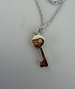 Alternative view of Swarovski Crystal Pavé Key Pendant Double Chain Necklace