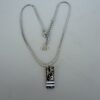 Pre-Owned Vintage Christian Dior Trotter No. 2 Enamel Plate Pendant Necklace – Y2K Silver & Black Oblique Logo Monogram