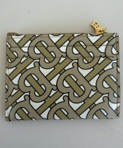 Alternative view of Burberry Printed Calfskin Monogram Simone TB Zip Card Holder Wallet – Beige/Brown