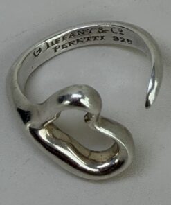 Pre-Owned Authentic and a short current conditionTiffany & Co. Elsa Peretti Open Heart Sterling Silver Ring
