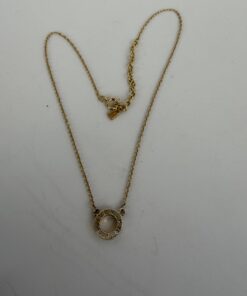 Pre-Owned Authentic Givenchy Crystal-Embellished Logo Circle Pendant Necklace