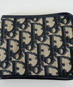 Pre-Owned Authentic Christian Dior Oblique Jacquard Bifold Wallet.