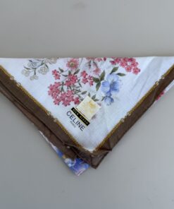 Alternative view of CELINE Paris Silk Blend Floral Scarf Handkerchief Pocket Square NWT