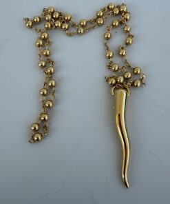 Pre-Owned Authentic Dolce & Gabbana Gold-Plated Italian Horn 