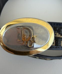 Alternative view of Christian Dior Oblique Monogram Canvas Belt with Oval Logo Buckle