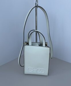 Jimmy Choo Mini Leather Shopper Crossbody Bag – Milk White