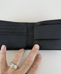 BVLGARI Bvlgari Bvlgari Man Bifold Compact Wallet - Black Grained Calf Leather - Image 3