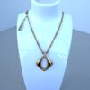 Vintage Yves Saint Laurent Gold-Tone Rhombus Pendant Necklace with Rhinestone Accents