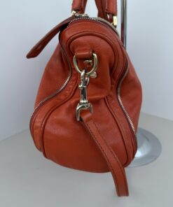 D&G Dolce & Gabbana Lily Multi-Zip Satchel Bag – Orange Leather - Image 3