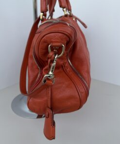D&G Dolce & Gabbana Lily Multi-Zip Satchel Bag – Orange Leather - Image 4