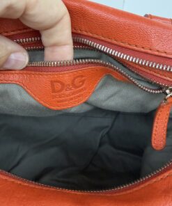 D&G Dolce & Gabbana Lily Multi-Zip Satchel Bag – Orange Leather - Image 6