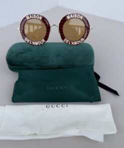 Alternative view of Gucci Maison de l'Amour Striped Round Sunglasses (GG0113S)