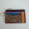 Coach XL Mini Skinny ID Case in Rainbow Signature Canvas