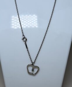 Tiffany & Co. Elsa Peretti Sterling Silver Open Apple Pendant Necklace