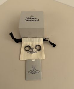 Vivienne Westwood Vera Orb Hoop Earrings – Gunmetal / Ruthenium Finish