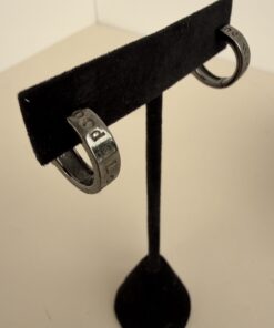 Vivienne Westwood Vera Orb Hoop Earrings – Gunmetal / Ruthenium Finish - Image 4