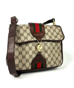 Pre-Owned Authentic Gucci Brown Monogram Canvas Sherry Line Shoulder Bag