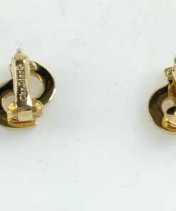 Christian Dior Vintage Gold-Tone "CD" Monogram Logo Stud Earrings - Image 2