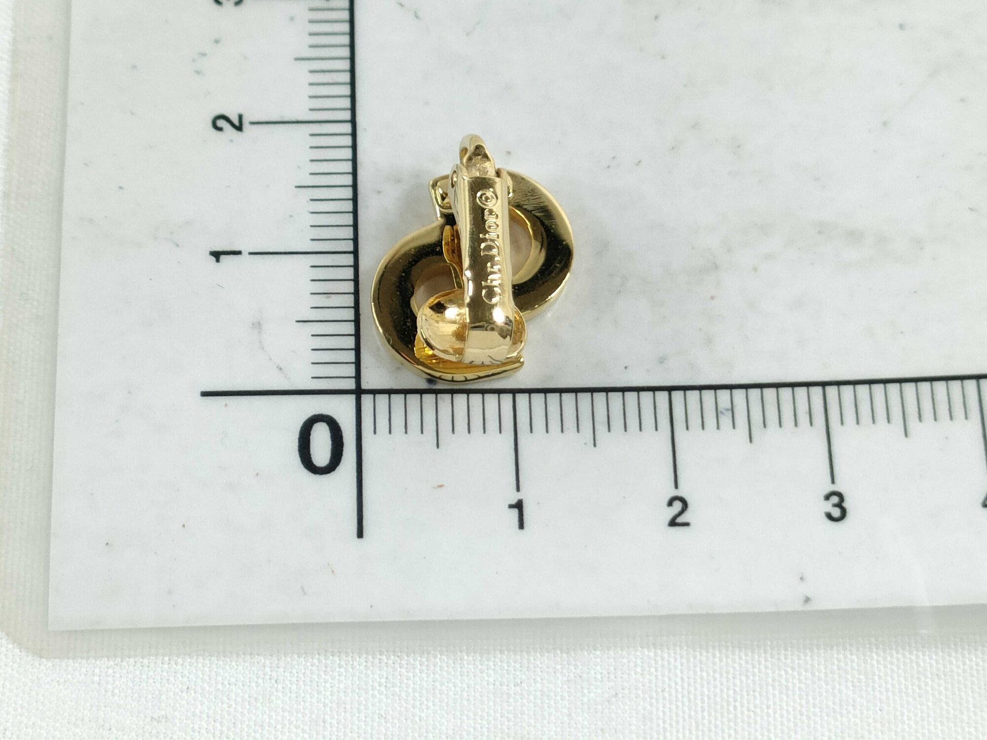 Christian Dior Vintage Gold-Tone "CD" Monogram Logo Stud Earrings image 8