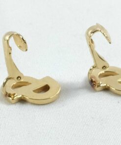 Christian Dior Vintage Gold-Tone "CD" Monogram Logo Stud Earrings - Image 5