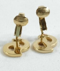 Christian Dior Vintage Gold-Tone "CD" Monogram Logo Stud Earrings - Image 4