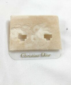 Christian Dior Vintage Gold-Tone "CD" Monogram Logo Stud Earrings - Image 9