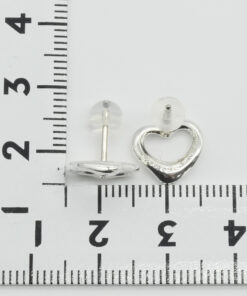 Tiffany & Co. Elsa Peretti 925 Sterling Silver Open Heart Stud Earrings - Image 6