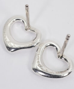 Tiffany & Co. Elsa Peretti 925 Sterling Silver Open Heart Stud Earrings - Image 4