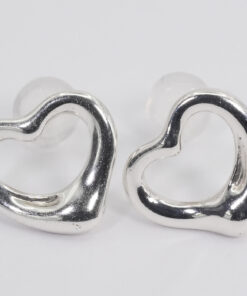 Tiffany & Co. Elsa Peretti 925 Sterling Silver Open Heart Stud Earrings