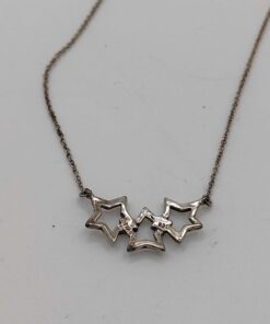 Alternative view of Tiffany & Co. 925 Sterling Silver Triple Open Star Pendant Necklace