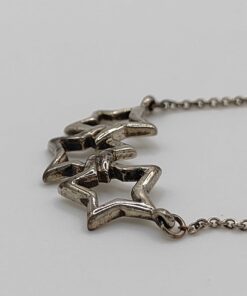 Tiffany & Co. 925 Sterling Silver Triple Open Star Pendant Necklace - Image 3