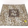 Fendi FF Zucca Monogram Leopard Print Square Handkerchief Scarf