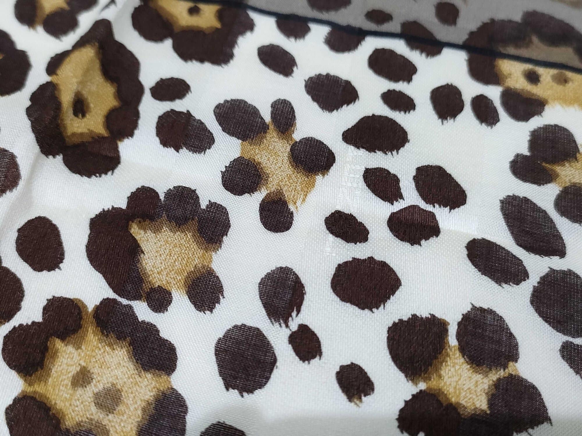 Fendi FF Zucca Monogram Leopard Print Square Handkerchief Scarf - Image 10