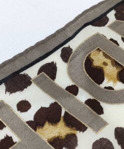 Fendi FF Zucca Monogram Leopard Print Square Handkerchief Scarf - Image 4