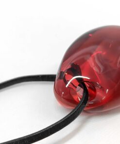 Baccarat Crystal Galet Wave Cord Pendant Necklace – Ruby Red - Image 5