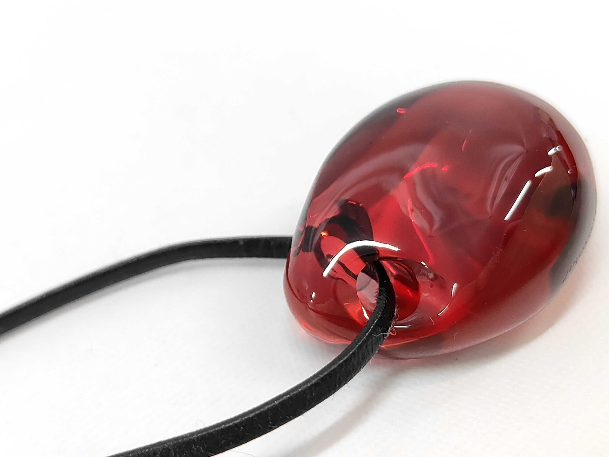 Baccarat Crystal Galet Wave Cord Pendant Necklace – Ruby Red - Image 5