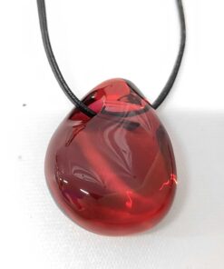 Baccarat Crystal Galet Wave Cord Pendant Necklace – Ruby Red - Image 2