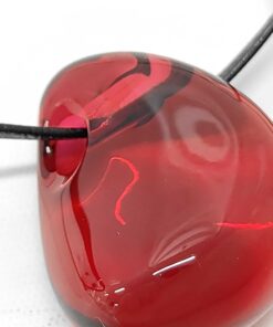 Baccarat Crystal Galet Wave Cord Pendant Necklace – Ruby Red - Image 8