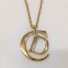 Christian Dior Gold-Plated CD Logo Pendant Necklace