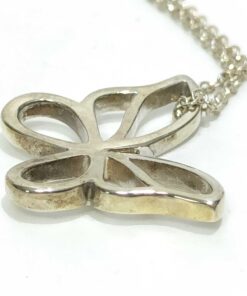 Tiffany & Co. Sterling Silver Open Butterfly Pendant Necklace - Image 3