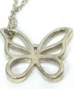 Tiffany & Co. Sterling Silver Open Butterfly Pendant Necklace - Image 2