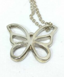 Tiffany & Co. Sterling Silver Open Butterfly Pendant Necklace