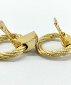 Christian Dior Pavé Crystal Door Knocker Hoop Clip-On Earrings - Image 4