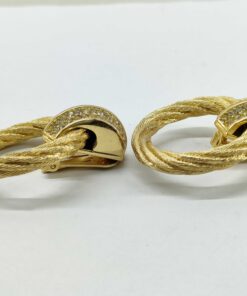 Christian Dior Pavé Crystal Door Knocker Hoop Clip-On Earrings - Image 3